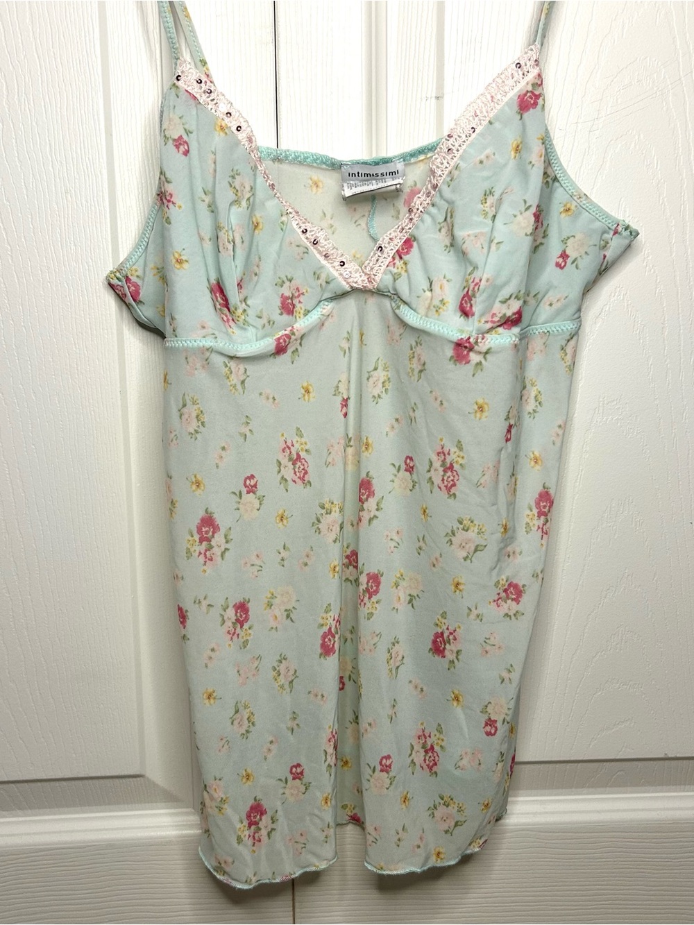 Y2k Hime Gyaru sheer floral blue camisole 🌸